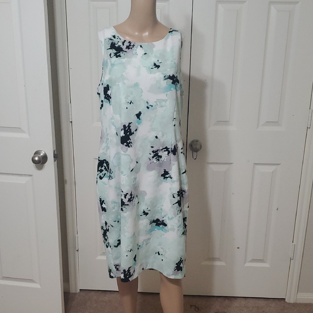 Kasper 18 Floral Abstract Career Sheath Dress